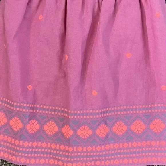 J. Crew Pink Linen Blend Mini Skirt Aztec Southwestern Boho Print Size 2 XS - Picture 4 of 5